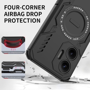 Magnetický kryt pre Xiaomi Poco F7, kompatibilný s MagSafe, nárazuvzdorný pevný kryt s rohmi s