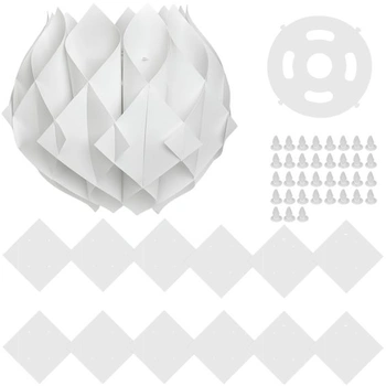 Origami stínidlo na lampu, bílý složený papírový kryt na…