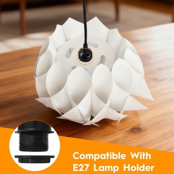 Origami tienidlo na lampu, biely zložený papierový kryt na závesné svetlo do obývacej izby,