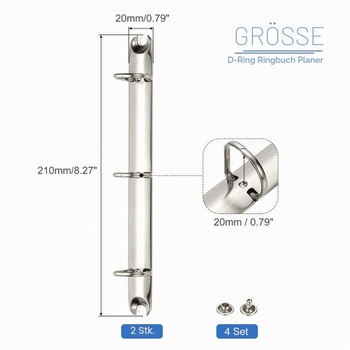 PATIKIL A5 3-Loch-Ringbuchmechanism, 2er-Set 0,79