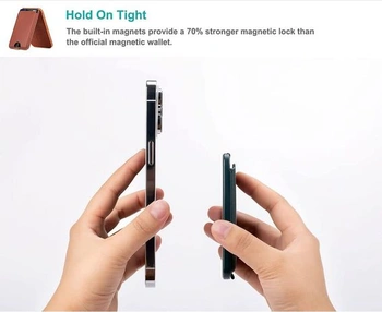 HAOBOBRO - Peňaženka MagSafe so stojanom - Magnetické kožené púzdro na karty - Kompatibilné s