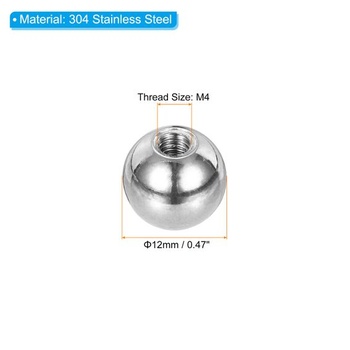 PATIKIL 8 kusů kulových matic M4x12mm s kulatými slepými otvory, stříbrné