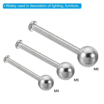 PATIKIL 8 kusů kulových matic M4x12mm s kulatými slepými otvory, stříbrné