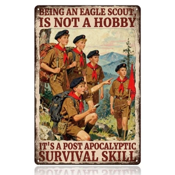 WADORN Byť orlím skautom nie je koníček, vintage kovová…