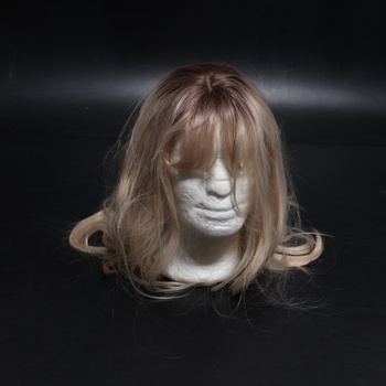 OUFEI Ombre blond parochne s ofinou pre ženy dlhé rovné vrstvené syntetické vlasy parochne s tmavými