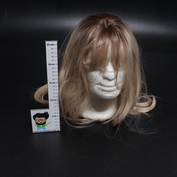 OUFEI Ombre blond parochne s ofinou pre ženy dlhé rovné vrstvené syntetické vlasy parochne s tmavými