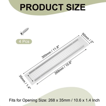 PATIKIL 2dílná větrací mřížka 50 x 300 mm, hliníková výfuková mřížka, větrací mřížka se šrouby,