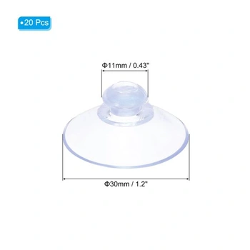 PATIKIL 20 přísavek 30 mm/1,2 palce PVC přísavky průhledné 20 1,2 palce