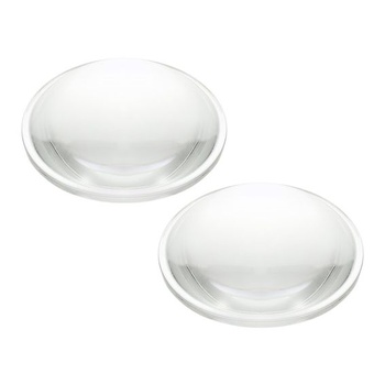 PATIKIL plochá konvexná šošovka s priemerom 66 mm, 2 kusy, výška 24 mm, vysoko borosilikátové sklenené