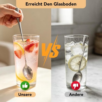 Sada 8 dlouhých lžic na Latte Macchiato, 19,5 cm, nerezová ocel, vhodná do myčky nádobí