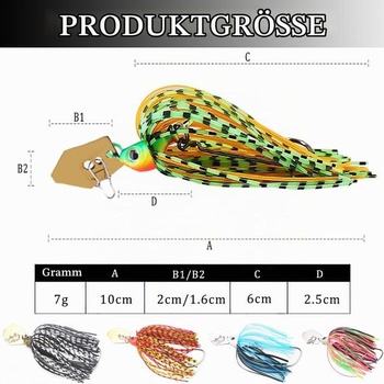 5dielna sada 7g Chatterbait Lure Set, Chatterbait Pike Lure Set, Rybárska jigová rotačka, Novinka