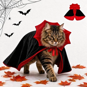 Halloweensky kostým mačky, upírsky plášť, kostým pre psa a…