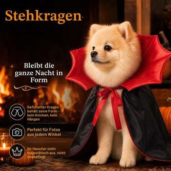 Halloweensky kostým mačky, upírsky plášť, kostým pre psa a mačku, veľkosť M