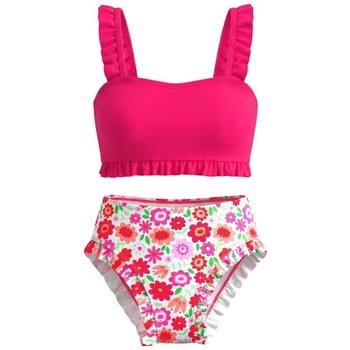 Dievčenské bikinový set, detské plavky, dvojdielne, 7-13 rokov, ružové, veľkosť 122-128