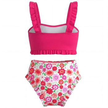 Dievčenské bikinový set, detské plavky, dvojdielne, 7-13 rokov, ružové, veľkosť 122-128