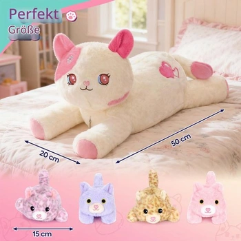 Shownicer Plyšová kočka Sada 5 plyšových zvířátek, Kawaii kočka Plyšový polštářek Dárek pro děti a