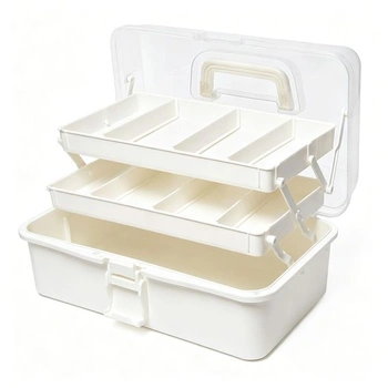 Viacúčelový úložný box s 3 policami, 33 cm, organizér na…