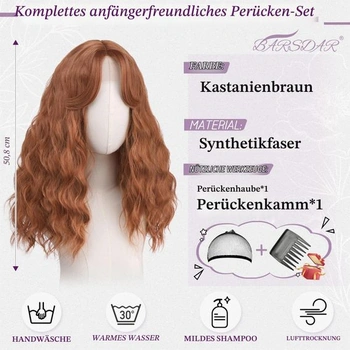Dámska parochňa BARSDAR vlnitá Auburn 50cm
