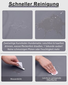 Nepremokavá podložka pre psy - 60x45cm, pelech pre malých psov z umelej kože, šedý, D 60 x Š 45 x V 3
