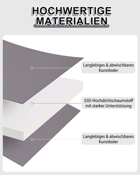 Nepromokavá podložka pro psy - 60x45cm, pelíšek pro malé psy z umělé kůže, šedý, D 60 x Š 45 x V 3