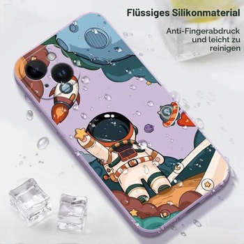 Pouzdro LEECG pro iPhone 15, kreativní vzorovaný kryt pro iPhone 15 s tekutým silikonovým krytem z
