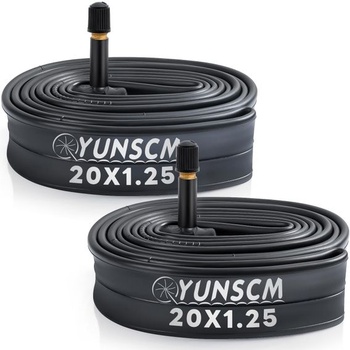 YunSCM 2ks 20-palcová duša z plášťa 20x1,25 AV32mm ventilček Schrader, kompatibilný s 20-palcovou dušou