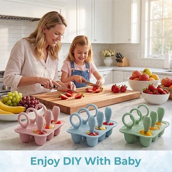 Silikonové formičky na nanuky pro děti, 6 x 17ml mini formiček na dětské nanuky s kousátkem pro