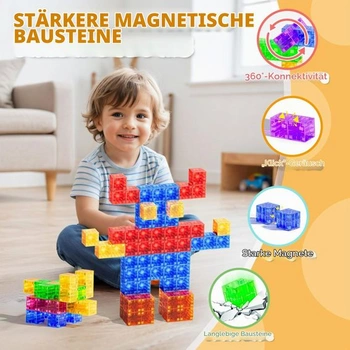 Magnetické stavebnice, magnetické stavební kostky pro batolata ve věku 1 až 3 roky, pro chlapce i