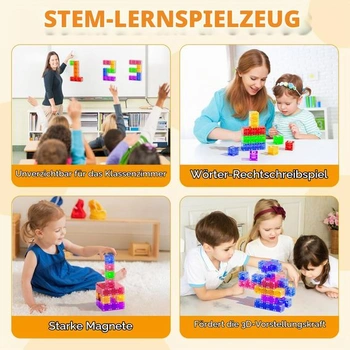 Magnetické stavebnice, magnetické stavební kostky pro batolata ve věku 1 až 3 roky, pro chlapce i