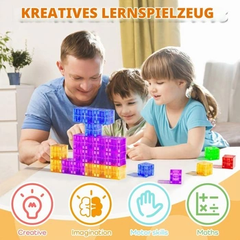 Magnetické stavebnice, magnetické stavební kostky pro batolata ve věku 1 až 3 roky, pro chlapce i