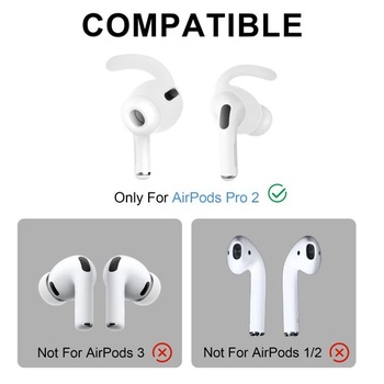 4 páry silikónových háčikov za uši pre AirPods Pro 2 + sada čistiacich pier, protišmykové háčikov za