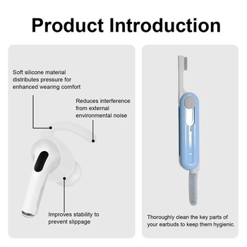 4 páry silikónových háčikov za uši pre AirPods Pro 2 + sada čistiacich pier, protišmykové háčikov za