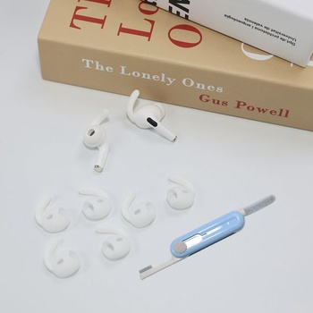 4 páry silikónových háčikov za uši pre AirPods Pro 2 + sada čistiacich pier, protišmykové háčikov za