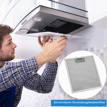 QWORK® 2 kusy kovových tukových filtrů 305 x 267 mm pro digestoře, 5vrstvý hliníkový filtr pro