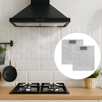 QWORK® 2 kusy kovových tukových filtrů 305 x 267 mm pro digestoře, 5vrstvý hliníkový filtr pro