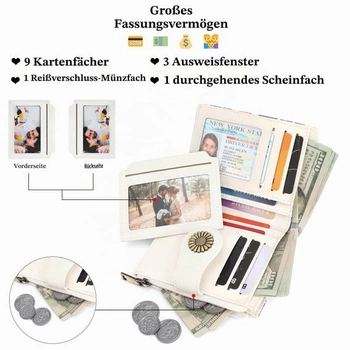 Dámská malá peněženka SENDEFN, RFID ochranná kabelka s 12 přihrádkami na karty B04-cat – bílá
