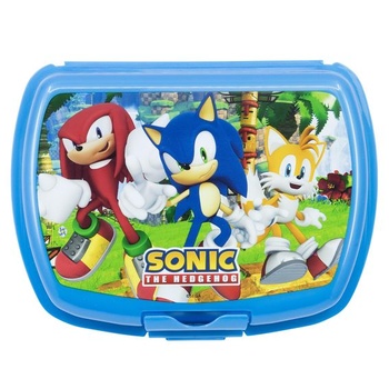Dětský obědový box Stor Sonic The Hedgehog 1686 ml - sendvičový box s bezpečnostním zámkem, bez BPA