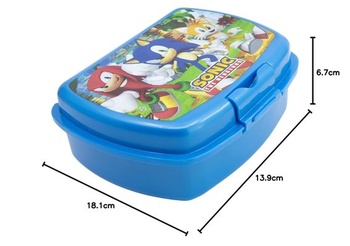 Dětský obědový box Stor Sonic The Hedgehog 1686 ml - sendvičový box s bezpečnostním zámkem, bez BPA