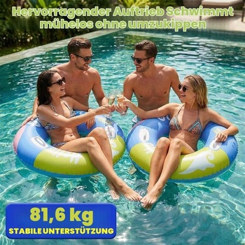 Plavecký kruh pro dospělé s dvojitým airbagovým opěradlem a rukojeťmi 100# Summer Breeze