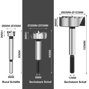 Forstnerov vrták do dreva 12 mm, guľatá stopka 8 mm, dĺžka 90 mm