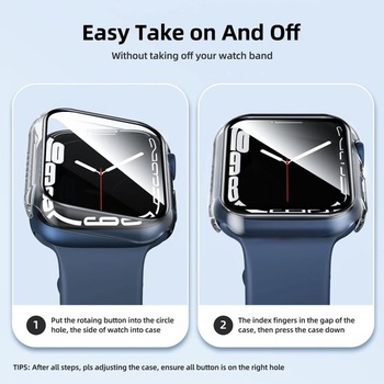 NOVINKA Puzdro s ochranou obrazovky pre Apple Watch Series 8, Series 7 45mm priehľadné hodinky