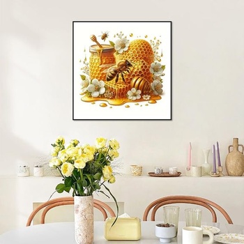 Sada diamantových umeleckých diel Acudotr Bee pre dospelých, DIY bytová dekorácia 30x30cm