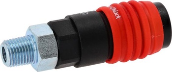 KS Tools 999.9104 Univerzální bezpečnostní spojka pro stlačený vzduch 3 v 1 s vnějším závitem 1/4