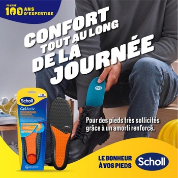 Vložky Scholl GelActiv Professional – do pánskej pracovnej obuvi – pre dlhotrvajúce pohodlie s