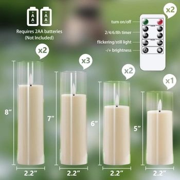 8 bezplamenných LED  svíček Wroxipel