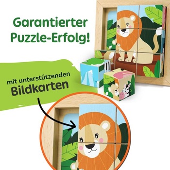 Merle Toys 6v1 kostkové puzzle pro děti od 2 let, dřevěné puzzle pro děti od 2 let, certifikace