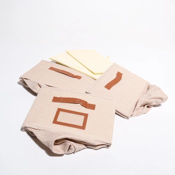 Béžové ľanové úložné boxy - sada