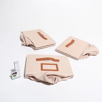 Béžové ľanové úložné boxy - sada