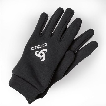 Unisexové fleecové rukavice Odlo Stretch Fleece Liner na lyžovanie a behanie, čierne, veľkosť L