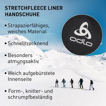 Unisexové fleecové rukavice Odlo Stretch Fleece Liner na lyžovanie a behanie, čierne, veľkosť L